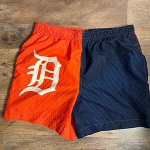 Men's Orange and Navy Swim Board Shorts